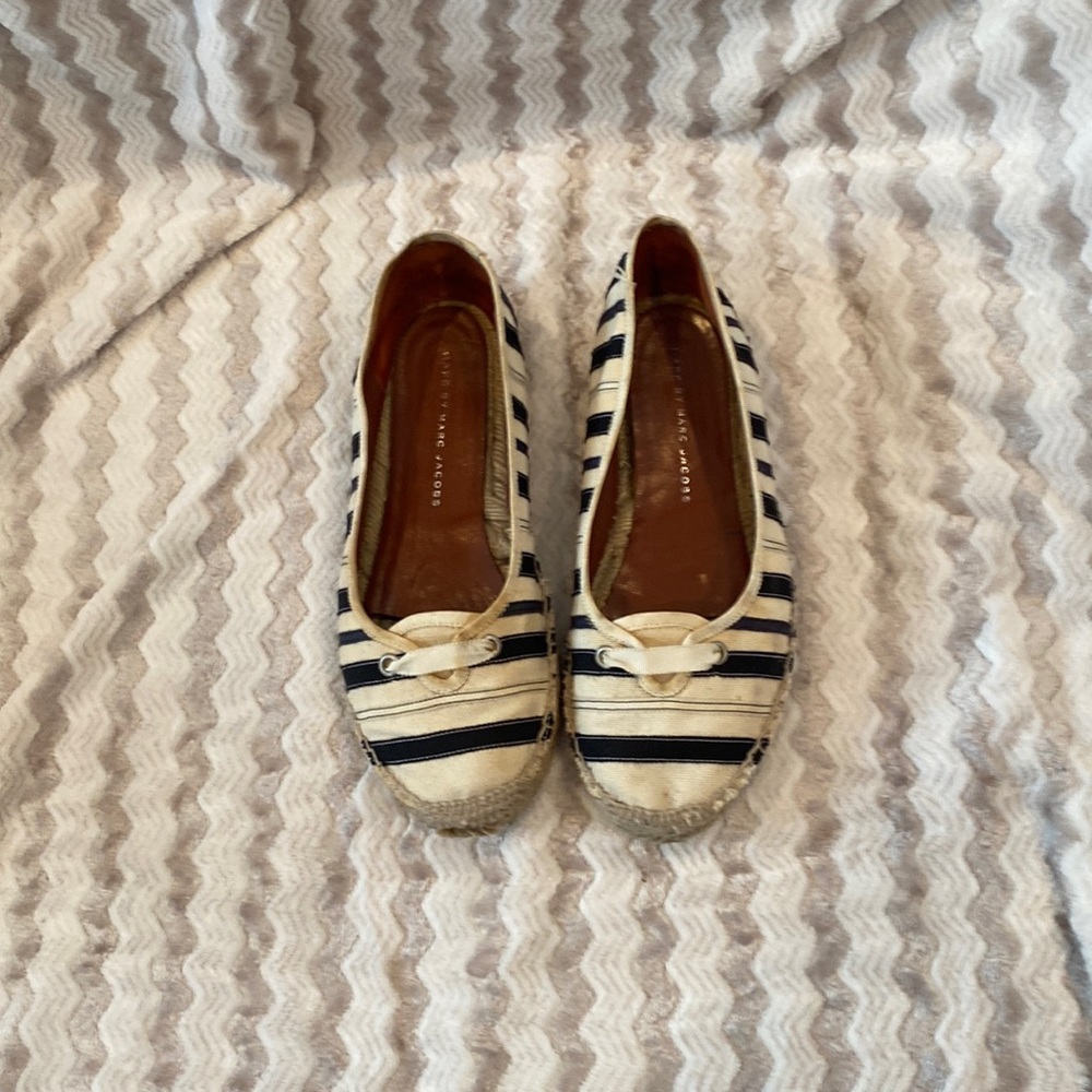 Marc Jacobs Black & White Canvas Espadrilles Size 37
